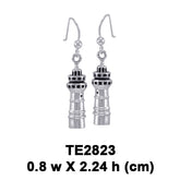 Three-tiered Lighthouse Sterling Silver Hook Earrings TE2823